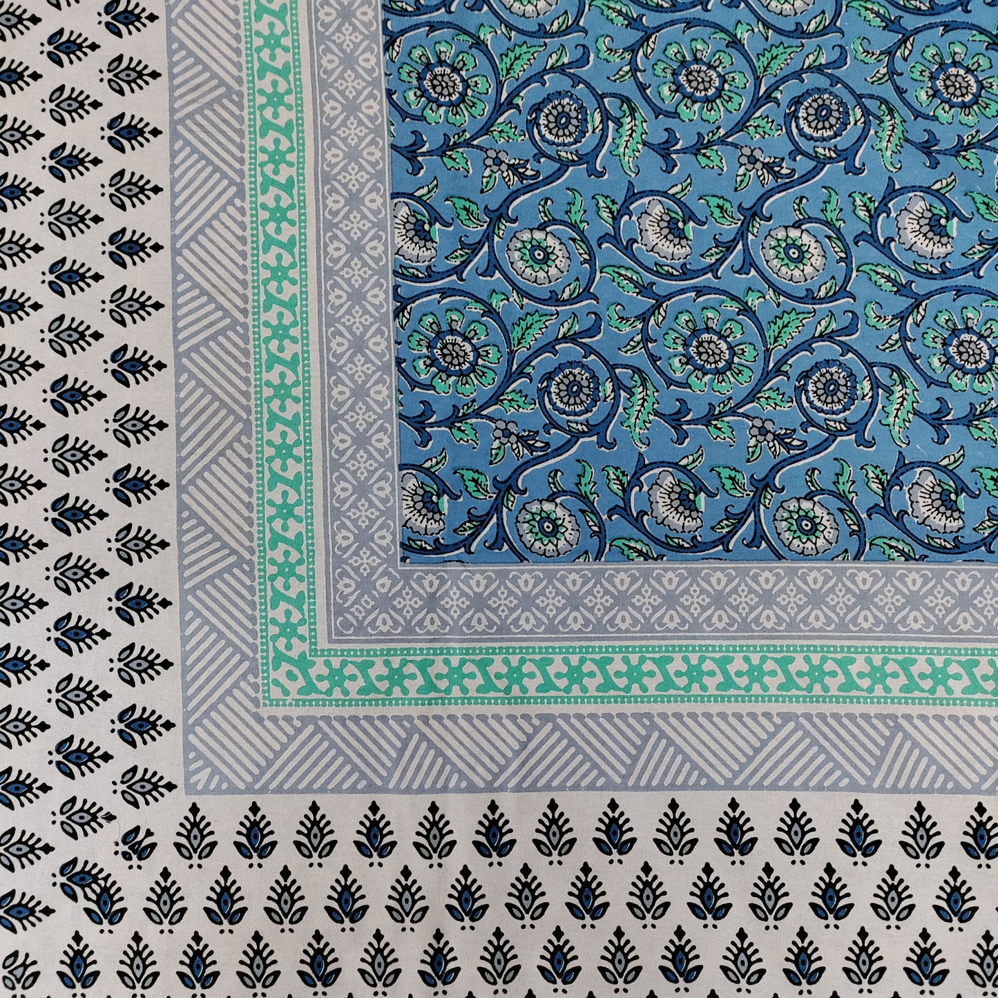 Blue Jaipuri Paradise Bedsheet | King
