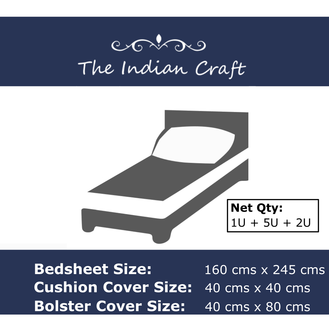 Tree Pattern Deewan Set | 8pcs 100% Cotton