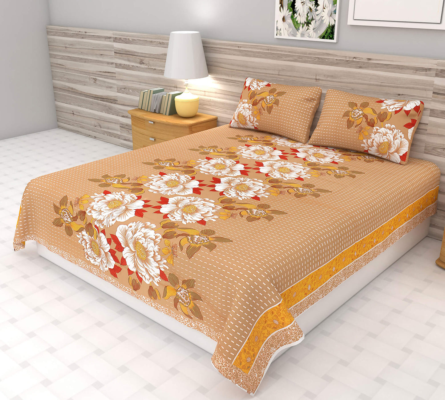 Floral Cotton Bedsheet | King