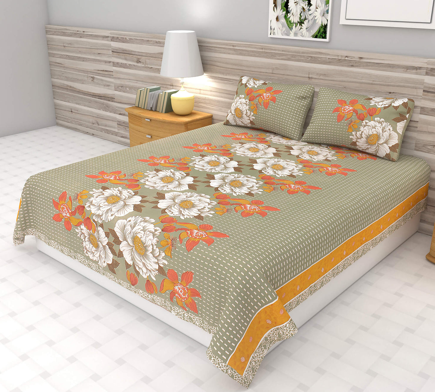 Floral Cotton Bedsheet | King