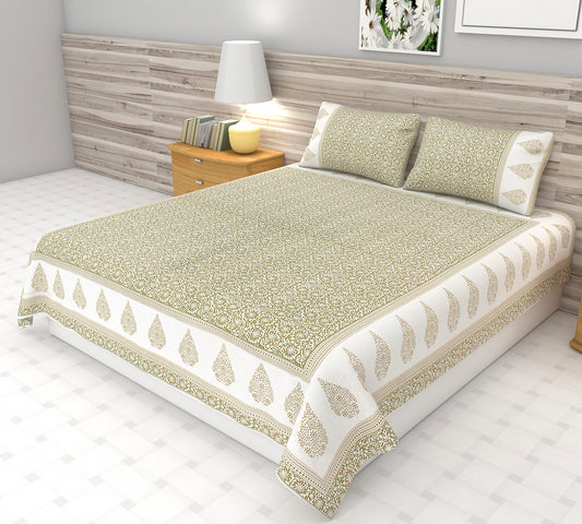 Handblock Solid Bedsheet | King