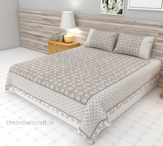 Traditional Jaal Print Bedsheet | King