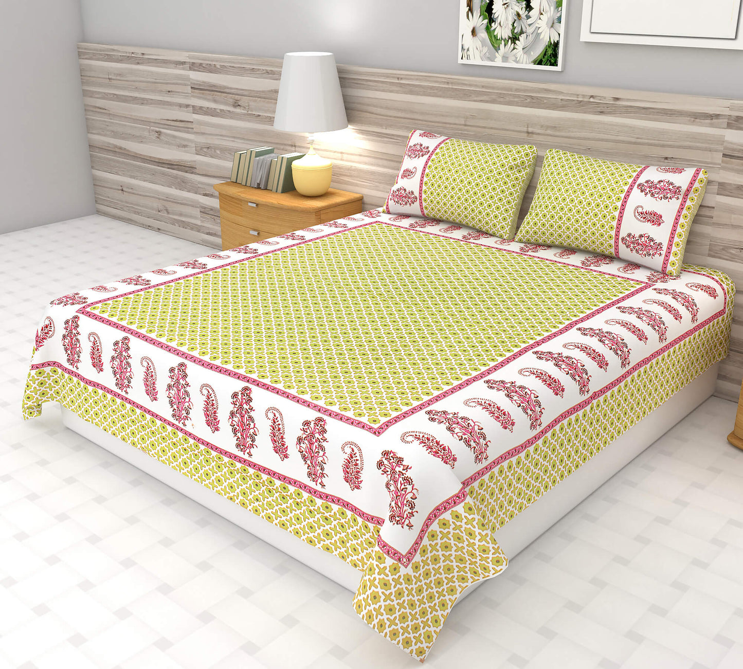 Sanganeri Hand block Bedsheet | King